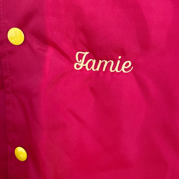 Vintage 80’s Butwin Nylon Cheerleading Jacket - Red Yellow Bomber Retro - Picture 5 of 11